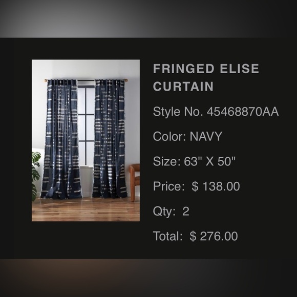 Navy blue curtains - Picture 1 of 1